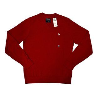 Abercrombie & Fitch Burgundy/Red Cotton Men's/Unisex Sweater - size M